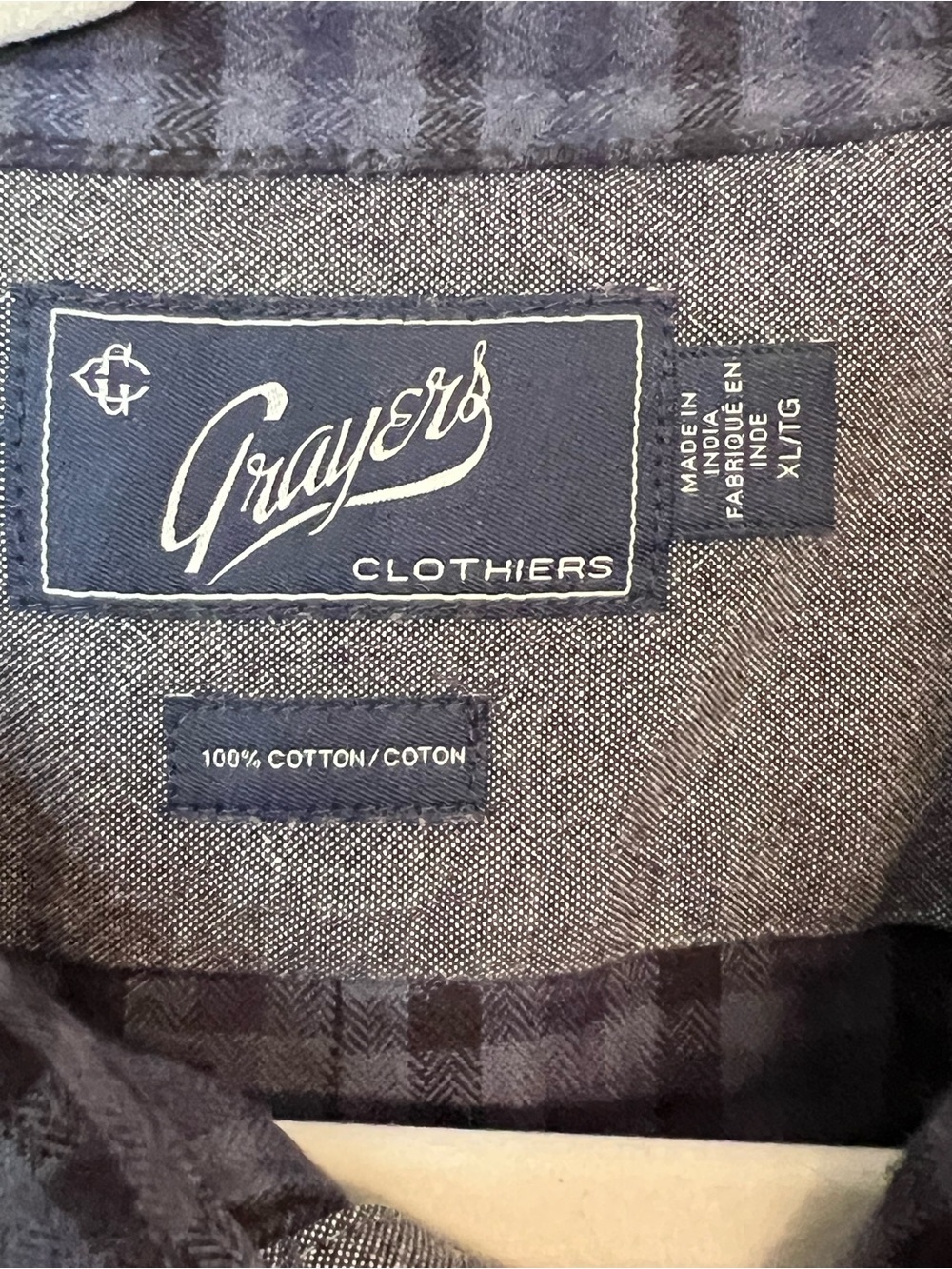 Grayers Navy Cotton Button-Up Shirt